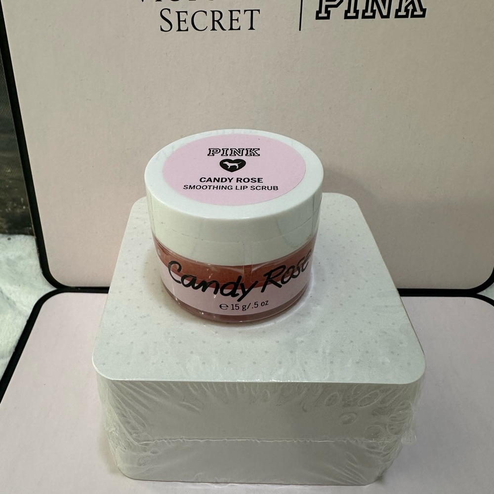 New Sealed Victorias Secret Pink Candy Rose Smoothing Lip Scrub Pot